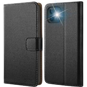 HOOMIL MagFlip Wallet Case for iPhone 11 6.1-Inch, Shockproof PU Leather Magnetic Flip Cover with Card Holder and Stand Feature (Red)