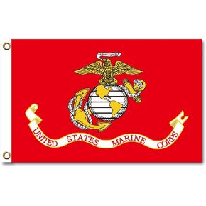 US Marine Corps Flag 4x6 Outdoor Double Sided Heavy Duty Polyester US Military Army Flags Long Lasting with 2 Brass Grommets