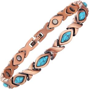 MagEnergy Copper Bracelets for Women Strength Magnetic Bracelet 99.9% Pure Copper Wristband with 3500 Gauss Neodymium Magnets Adjustable Jewelry Box with Sizing Tool