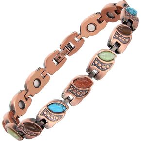 MagEnergy Copper Bracelets for Women Strength Magnetic Bracelet 99.9% Pure Copper Wristband with 3500 Gauss Neodymium Magnets Adjustable Jewelry Box with Sizing Tool in Kuwait