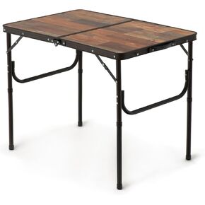 Naturehike Camping Folding Table, Small Portable Camping Side Tables with Adjustable Legs, Folding Beach Table with Carry Bag for Outdoor Camping, Cooking, BBQ, Travel - Retro