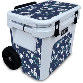 Cooler Skin Compatible with Yeti Roadie 32 Wheeled Cooler - White Freesia - Premium 3M Vinyl Protective Wrap Decal Cover - Easy to Apply | Crafted in The USA by MightySkins