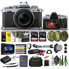 Nikon Zfc Mirrorless Camera with 16-50mm Lens Silver + 4K Monitor + Video Mic + 2 x 64GB Memory Card + 64GB Memory Card + Filter Kit + Pro Tripod + Bag + Card Reader + LED Light + More (Renewed)