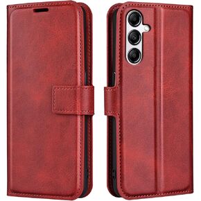 Flip Case for Samsung A34 5G Wallet PU Leather Magnetic Protective Cellphone Case for Samsung Galaxy A34 5G A346M Folio Book Cover with Stand (Red)