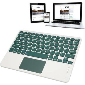 ciciglow Bluetooth Keyboard with Touchpad, 78 Keys Portable Ultra Thin Silent Keyboard for for Smart Phones Tablets Laptops (Dark Green)