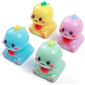 (4 Keys) Cute Dinosaurs Resin Handmade Keycaps for Mechanical Keyboard with Cross Switches
