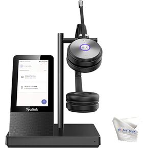 Global Teck Worldwide GTW Yealink WH66 Duo Stereo Teams Certified DECT Headset, Connects to Deskphone, PC/Mac, Softphones - Works with Teams, Zoom, RingCentral, 8x8, Vonage, with Microfiber Included