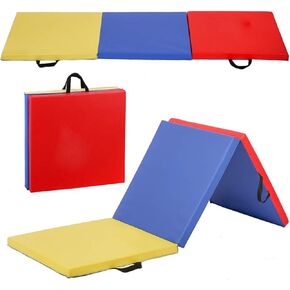 Gymnastics Mat 4 Pannel Foldding, 4x8x2 Gym Mat Gymnastic, 2 Inches Thick Lightweight Tumbling Mat Fitness Yoga Exercise Mat Home Equipment