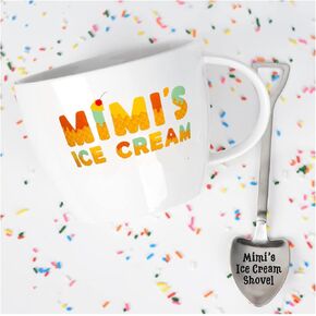 Gifts for Dad –Dad’s Ice Cream Bowl and Engraved Spoon Dad’s Ice Cream Shovel – Ideal Father’s Day Gift, Christmas Gift or Birthday Gift (Dad)
