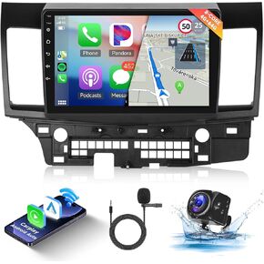 Hodozzy 4G+64G 8 Core Carplay & Android Auto Car Stereo for Mitsubishi Lancer 2008 2009 2010 2011 2012 2013 2014 2015 2016 2017، شاشة لمس 10.1 بوصة راديو سيارة مع نظام تحديد المواقع، بلوتوث، واي فاي، FM، كاميرا in Kuwait