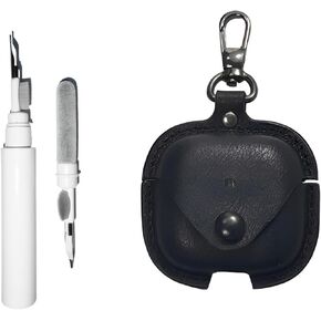 [3 in 1] TSVSXS Leather Case Compatible with AirPods 4 with Keychain, Soft PU Shockproof Protective Cover with Cleaning Pen Compatible with AirPods 4 with Active Noise Cancellation