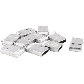 uxcell 10 Pcs PCB Board USB A Male 180 Degree 4-Pin Surface Mounted Devices SMT Jack Solder Connector