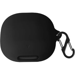 Silicone Case for Soundcore Liberty 4 Pro, Shockproof Protective Earbuds Cover with Carabiner Accessories (Black)