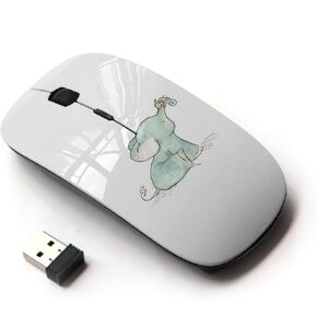[ Optical 2.4G Wireless Mouse ] Cute Baby Elephant Blue Sweet White Blue