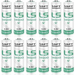 [12 Pack] 3.6V 2600mAh LS14500 Battery for SAFT LS 14500 AA Battery Applied for Special Testing Electronic Equipment etc.