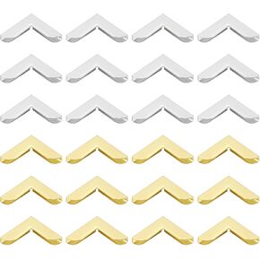 PATIKIL 20mm Metal Book Corners, 100pcs Photo Corners Book Corners Protector Retro Metal Decorative for Crafting Scrapbook Photo Album Book Binding, Bronze Silver