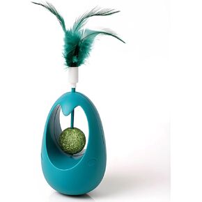 Tumbler Interactive Feather cat Toy with Mint Ball Interactive Cutout cat Supplies Pet Toy. Stimulate Hunting Instinct, Promote Physical and Mental Exercise Tumbler Feather cat Toys