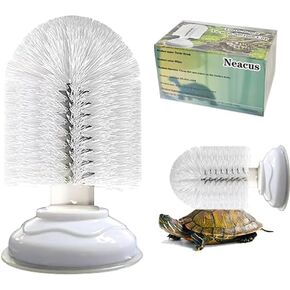 Turtle Brush with Suction Cup, Screw The Upgraded Turtle Scrub Brush Tightly on The Glass, It is Not Easy to Fall Off and Slide, Helping The Turtle Remove Dirt on The Back and Abdomen.
