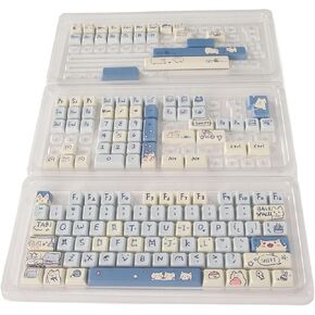 GOWENIC 148 PBT Key Cover Set, Dye Pudding Keycaps with Cartoon and Matte Appearance Custom Keyboard Keycaps, for Mechanical Keyboard (Frog)