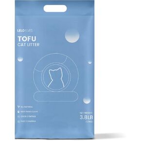Tofu Cat Litter, Cat Litter Clumping, Flushable, Low Tracking, Dust Free Cat Litter Pellets Ultra Absorbent, 15 LBS (3.75lb x 4bags)