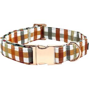 Dog Collars, Plaid Print Pet Collar Durable Metal Collar Soft Girl Boy Dog Collars Adjustable Dog Collar for Large Dogs