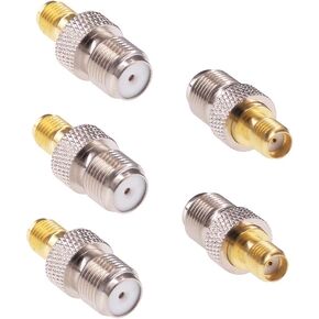 5pcs SMA Female to F Female RF Coax Adapter SMA to F Coaxial Connector Adapter for HT Radio/Antenna/Coax Cable(F16-5)