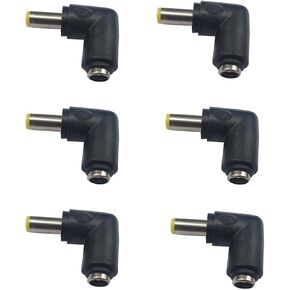 90 Degree Angle 5.5x2.1mm Female Jack to 5.5x2.5mm Male Plug Adapter DC Barrel Power Jack Charging Cable Connector 6pcs