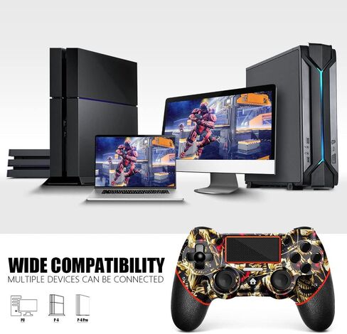 وحدة تحكم لاسلكية AceGamer لجهاز PS4، عصا تحكم V2 Gamepad بتصميم مخصص لجهاز PS4 مع قبضة غير قابلة للانزلاق من كلا الجانبين ومقبس صوت 3.5 مم! قبعات الإبهام متضمنة! (وردي-أبيض) in Kuwait