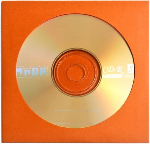 100 حزمة من أغلفة أقراص DVD من Flexzion - أغلفة أقراص مضغوطة ورقية ممتازة للأقراص المضغوطة الفارغة لحرق أقراص ألعاب الفيديو الموسيقية والأفلام - تخزين مغلفات الأقراص المضغوطة السميكة مع فتحة نافذة وغطاء، برتقالي in Kuwait