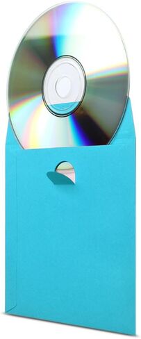 100 حزمة من أغلفة أقراص DVD من Flexzion - أغلفة أقراص مضغوطة ورقية ممتازة للأقراص المضغوطة الفارغة لحرق أقراص ألعاب الفيديو الموسيقية والأفلام - تخزين مغلفات الأقراص المضغوطة السميكة مع فتحة نافذة وغطاء، برتقالي in Kuwait