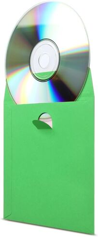 100 حزمة من أغلفة أقراص DVD من Flexzion - أغلفة أقراص مضغوطة ورقية ممتازة للأقراص المضغوطة الفارغة لحرق أقراص ألعاب الفيديو الموسيقية والأفلام - تخزين مغلفات الأقراص المضغوطة السميكة مع فتحة نافذة وغطاء، برتقالي in Kuwait