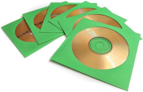 100 حزمة من أغلفة أقراص DVD من Flexzion - أغلفة أقراص مضغوطة ورقية ممتازة للأقراص المضغوطة الفارغة لحرق أقراص ألعاب الفيديو الموسيقية والأفلام - تخزين مغلفات الأقراص المضغوطة السميكة مع فتحة نافذة وغطاء، برتقالي in Kuwait