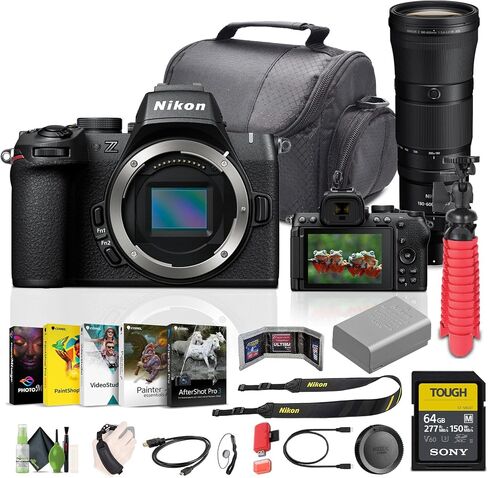 مجموعة هيكل كاميرا Nikon Z50II بدون مرآة مع عدسة NIKKOR Z مقاس 180-600 مم f/5.6-6.3 VR (Nikon Z) + بطاقة ذاكرة سعة 64 جيجابايت + طقم تنظيف + حقيبة كاميرا + المزيد من ملحقات مدونات الفيديو in Saudi Arabia