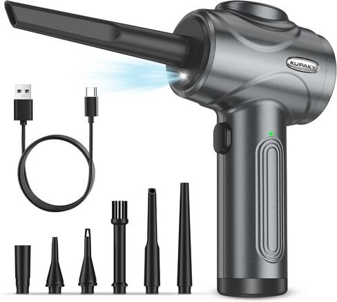 Electric Compressed Air Duster for Computers, 100000RPM Powerful Air Duster for PC/Keyboard/Car/Electronics,3 Power Speeds Air Blower With LED Light, Portable 8000mAh Rechargeable Cordless Dust Blower in Saudi Arabia