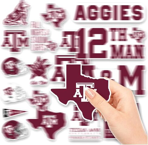 Pack 29 Pcs Texas University Sticker for Water Bottles Laptops Phone Cases Scrapbooks Computers Funny Stickers Waterproof Reusable Removable Vinyl Decals Bulk Laptop Accessories in Saudi Arabia