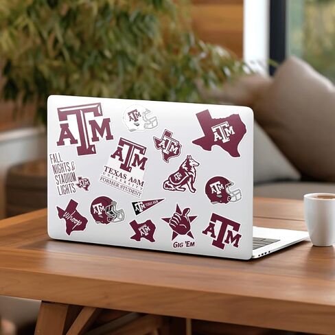 Pack 29 Pcs Texas University Sticker for Water Bottles Laptops Phone Cases Scrapbooks Computers Funny Stickers Waterproof Reusable Removable Vinyl Decals Bulk Laptop Accessories in Saudi Arabia