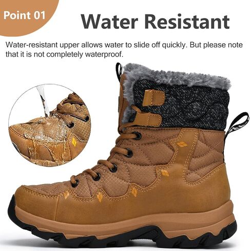 Men's Winter Snow Boots Water Resistant Non Slip Warm Outdoor Lightweight Comfortable Durable 7.1 IN Height Hiking Shoes in Saudi Arabia