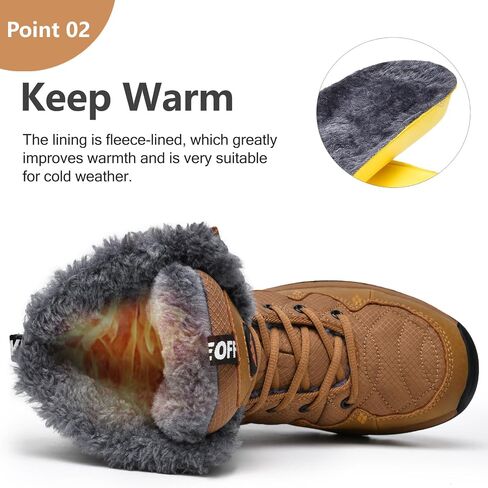 Men's Winter Snow Boots Water Resistant Non Slip Warm Outdoor Lightweight Comfortable Durable 7.1 IN Height Hiking Shoes in Saudi Arabia