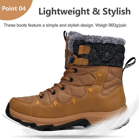 Men's Winter Snow Boots Water Resistant Non Slip Warm Outdoor Lightweight Comfortable Durable 7.1 IN Height Hiking Shoes in Saudi Arabia