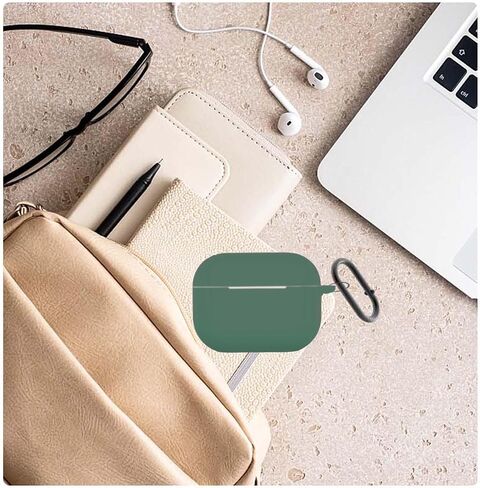 غطاء حافظة Airpods Pro 2، غطاء جلدي ناعم من السيليكون مع ملحقات حافظة واقية لسلسلة المفاتيح لجهاز Apple Airpods Pro Gen 2 الجديد حافظة شحن 2022 [مصباح LED أمامي مرئي] - وردي رملي in Kuwait