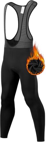 qualidyne Mens Cycling Bib Pants Fleece-Lined 4D Padded Bike Bib Tights Bicycle Biking Long Pants Grey in Saudi Arabia