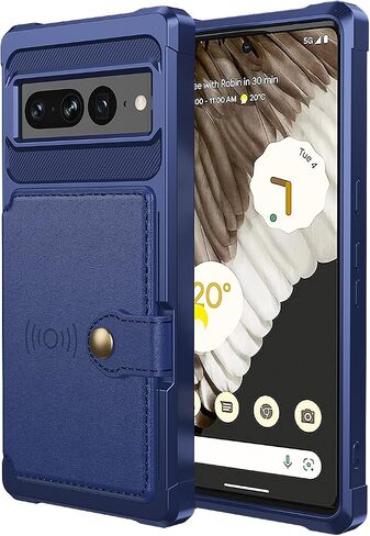 Wefor Case for Google Pixel 7 Pro - Wallet Case with PU Leather Card Pockets Back Flip Cover for Google Pixel 7 Pro 2022 (Blue) in Saudi Arabia