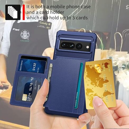 Wefor Case for Google Pixel 7 Pro - Wallet Case with PU Leather Card Pockets Back Flip Cover for Google Pixel 7 Pro 2022 (Blue) in Saudi Arabia