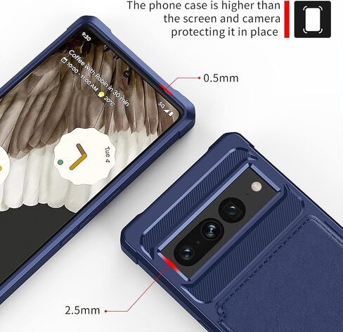Wefor Case for Google Pixel 7 Pro - Wallet Case with PU Leather Card Pockets Back Flip Cover for Google Pixel 7 Pro 2022 (Blue) in Saudi Arabia