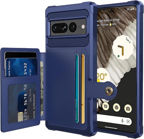 Wefor Case for Google Pixel 7 Pro - Wallet Case with PU Leather Card Pockets Back Flip Cover for Google Pixel 7 Pro 2022 (Blue) in Saudi Arabia