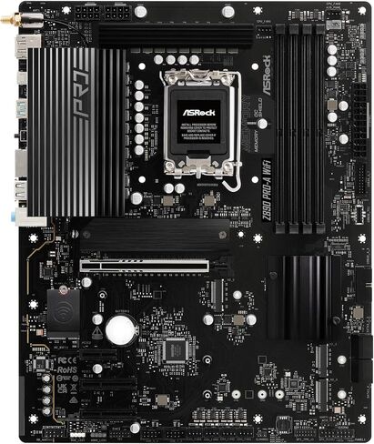 ASRock Z890 Pro-A WiFi 7 اللوحة الأم Intel Core Ultra LGA1851 RL-ILM DDR5 8666 MHz 256 GB ATX اللوحة الأم PCIe 5.0 in Saudi Arabia