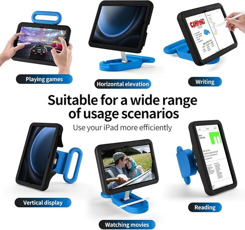 Kids Case for Samsung Galaxy Tab A9+ / A9 Plus 11'' 2023 (SM-X210/X216/X218),Adjustable Portrait/Landscape Stand/Drop Proof with Handle,Child Friendly Case for Samsung Tab A9+ Case 11 Inch (Blackblue) in Kuwait