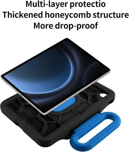 Kids Case for Samsung Galaxy Tab A9+ / A9 Plus 11'' 2023 (SM-X210/X216/X218),Adjustable Portrait/Landscape Stand/Drop Proof with Handle,Child Friendly Case for Samsung Tab A9+ Case 11 Inch (Blackblue) in Kuwait