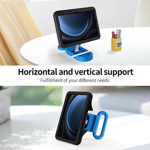 Kids Case for Samsung Galaxy Tab A9+ / A9 Plus 11'' 2023 (SM-X210/X216/X218),Adjustable Portrait/Landscape Stand/Drop Proof with Handle,Child Friendly Case for Samsung Tab A9+ Case 11 Inch (Blackblue) in Kuwait
