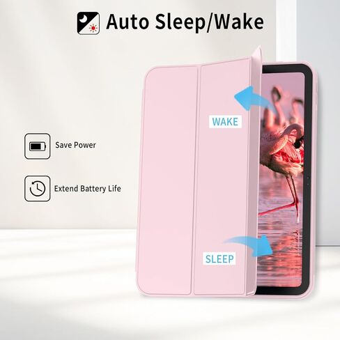 for iPad 10th Generation Case Folio - iPad Case 10th Generation with Pencil Holder Trifold Slim Stand Shockproof Protective Cover Clear Back, Auto Sleep/Wake, 10.9 Inch 2022, Pink in Saudi Arabia